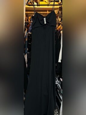 Express Black Maxi Slip Dress with Spaghetti Straps